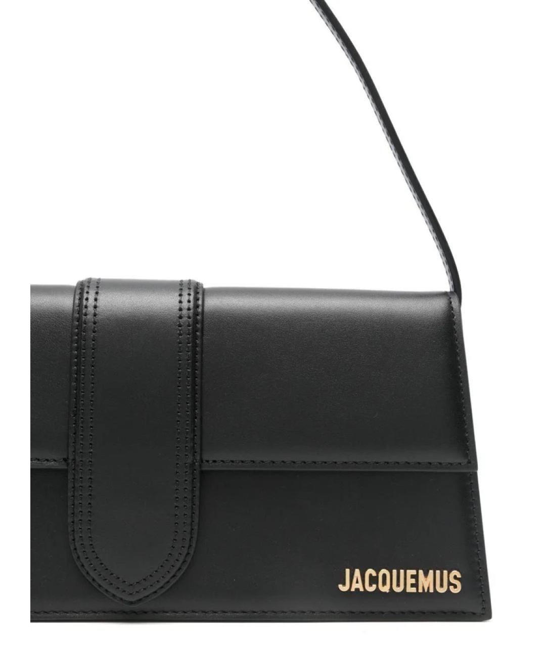 JACQUEMUS Черная кожаная сумка через плечо, фото 4
