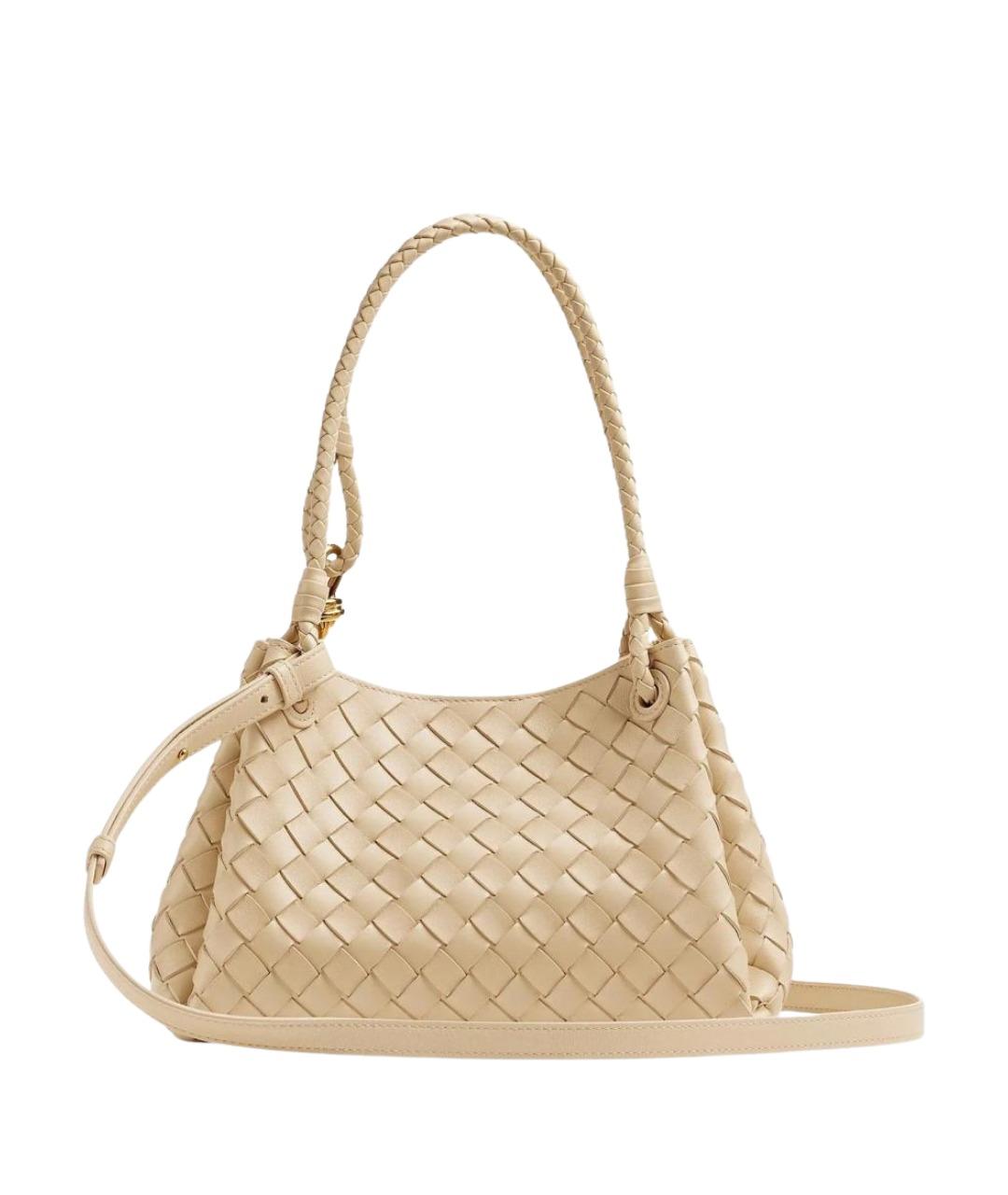 BOTTEGA VENETA Бежевая кожаная сумка через плечо, фото 1