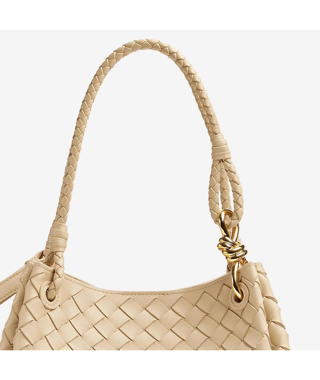 BOTTEGA VENETA Бежевая кожаная сумка через плечо, фото 3