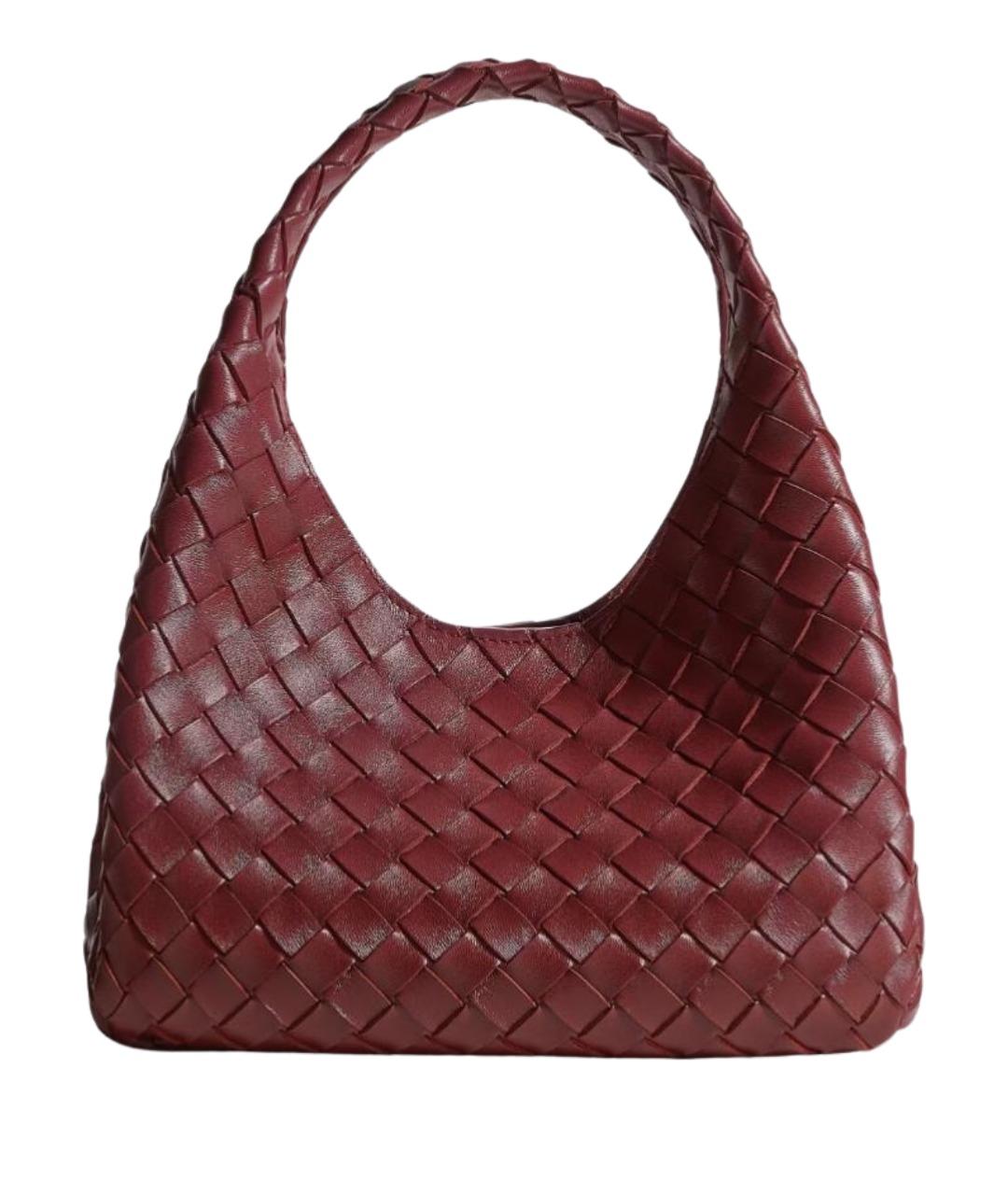 BOTTEGA VENETA Бордовая кожаная сумка с короткими ручками, фото 1