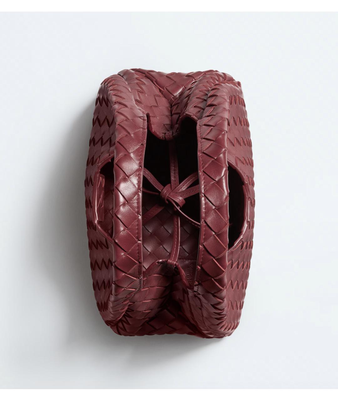 BOTTEGA VENETA Бордовая кожаная сумка с короткими ручками, фото 4