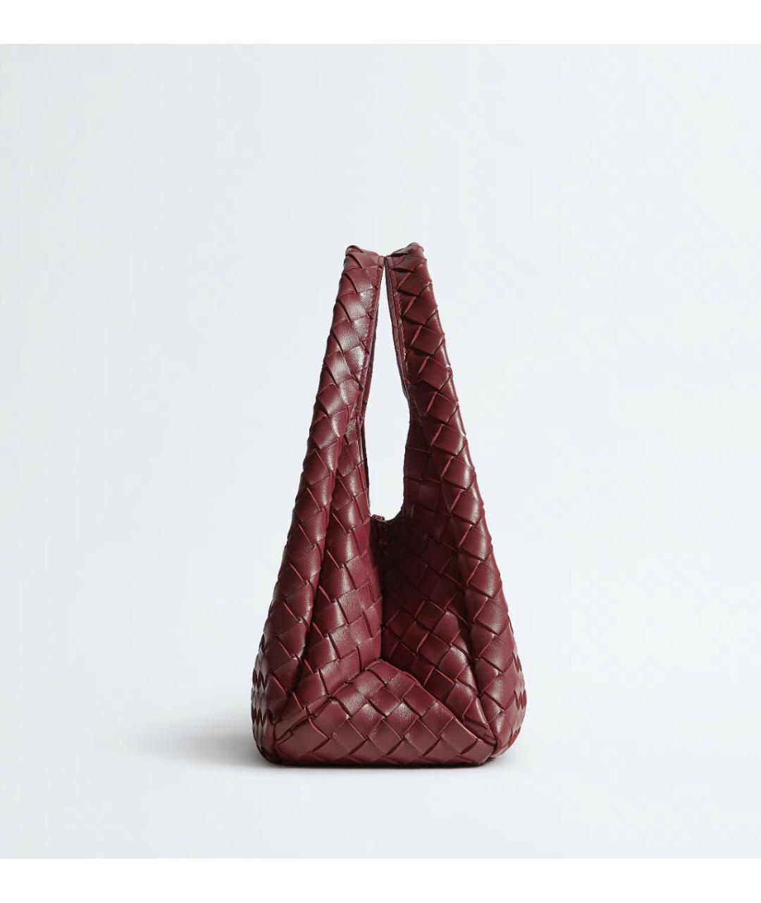 BOTTEGA VENETA Бордовая кожаная сумка с короткими ручками, фото 3
