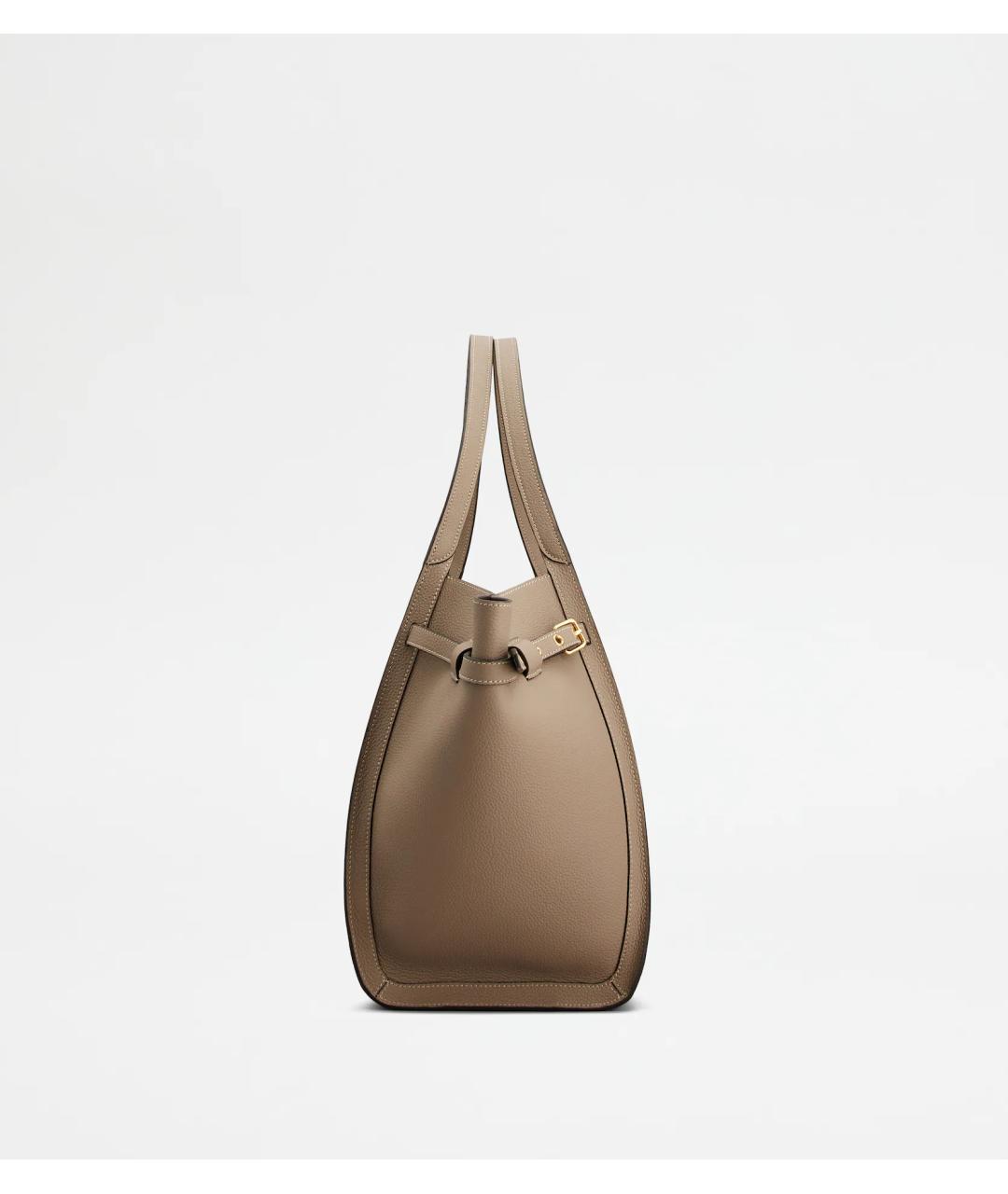 TOD'S Бежевая кожаная сумка тоут, фото 2