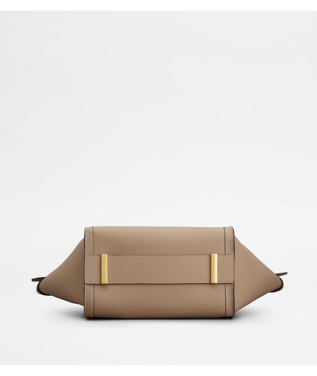 TOD'S Бежевая кожаная сумка тоут, фото 4