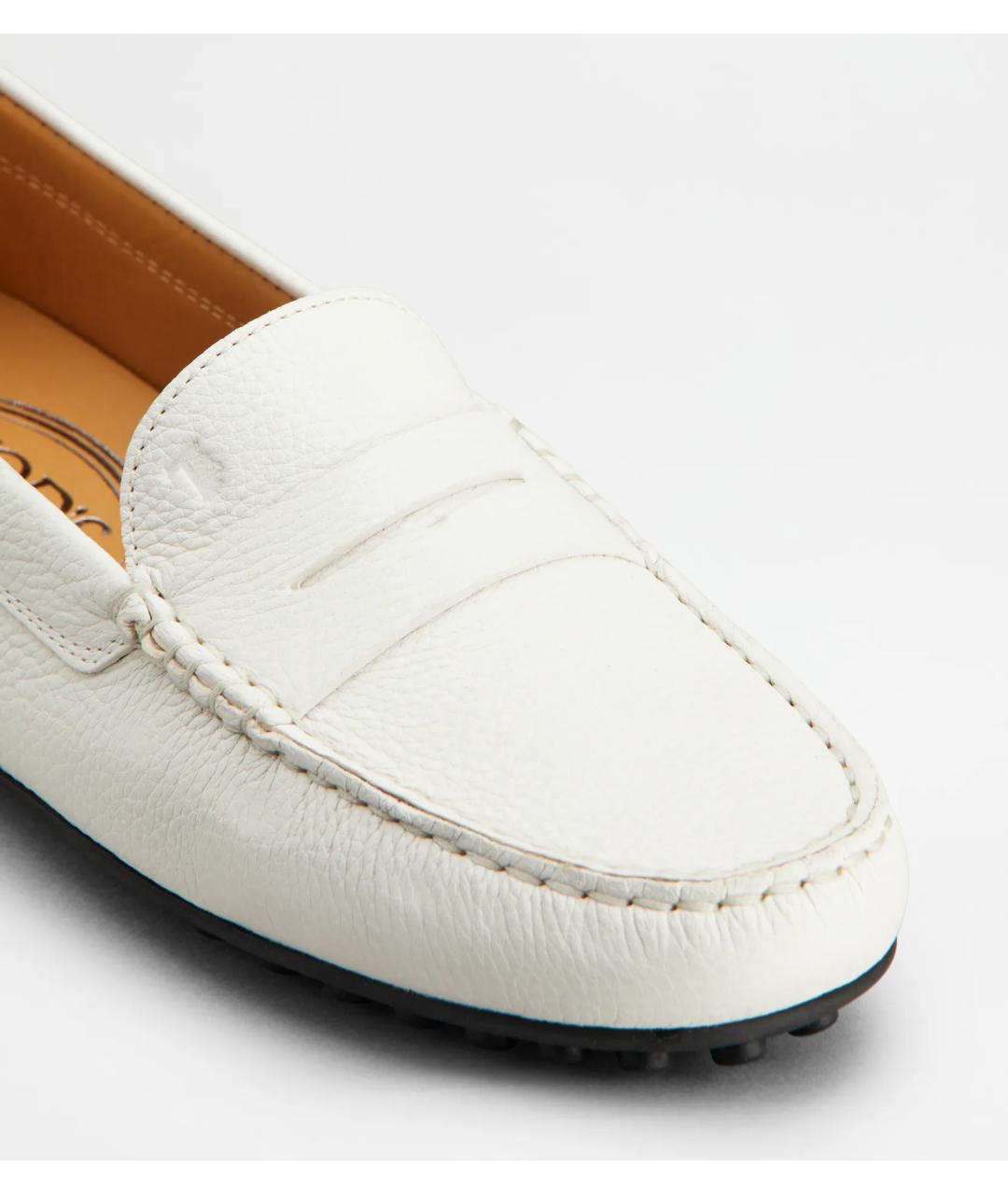 TOD'S Белые кожаные мокасины, фото 5