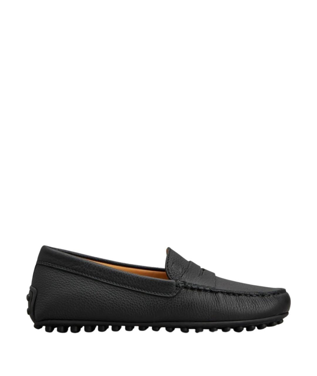 TOD'S Черные кожаные мокасины, фото 1
