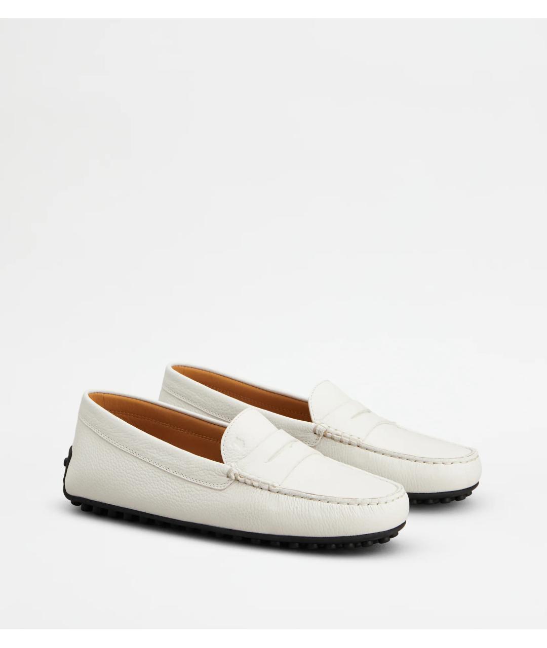 TOD'S Белые кожаные мокасины, фото 2