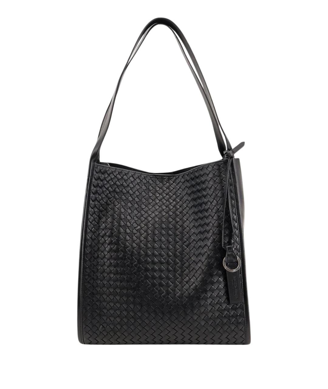 BOTTEGA VENETA Черная кожаная сумка тоут, фото 1