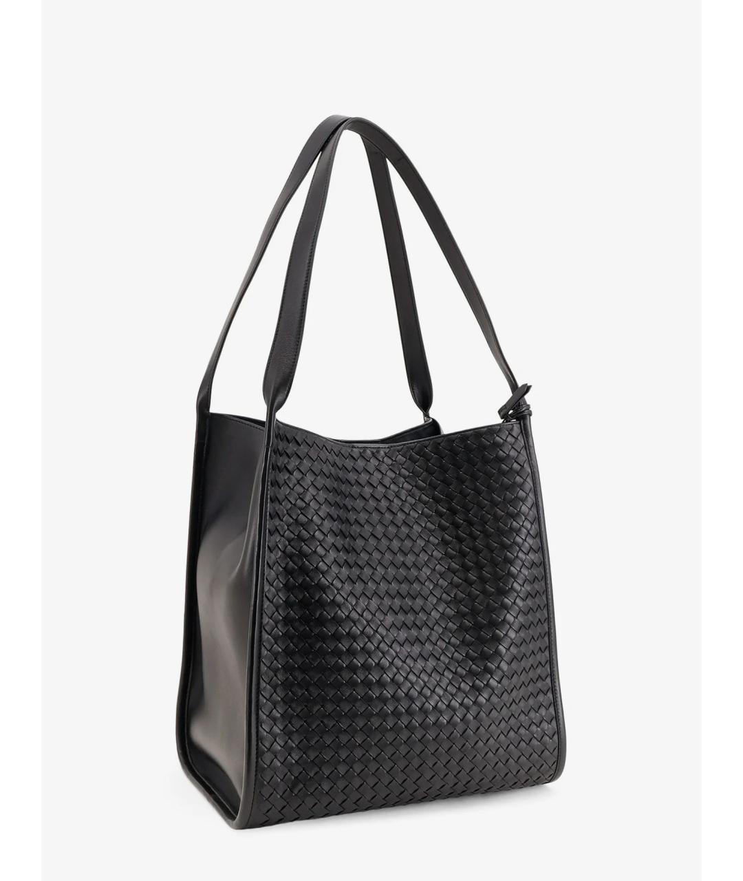 BOTTEGA VENETA Черная кожаная сумка тоут, фото 3