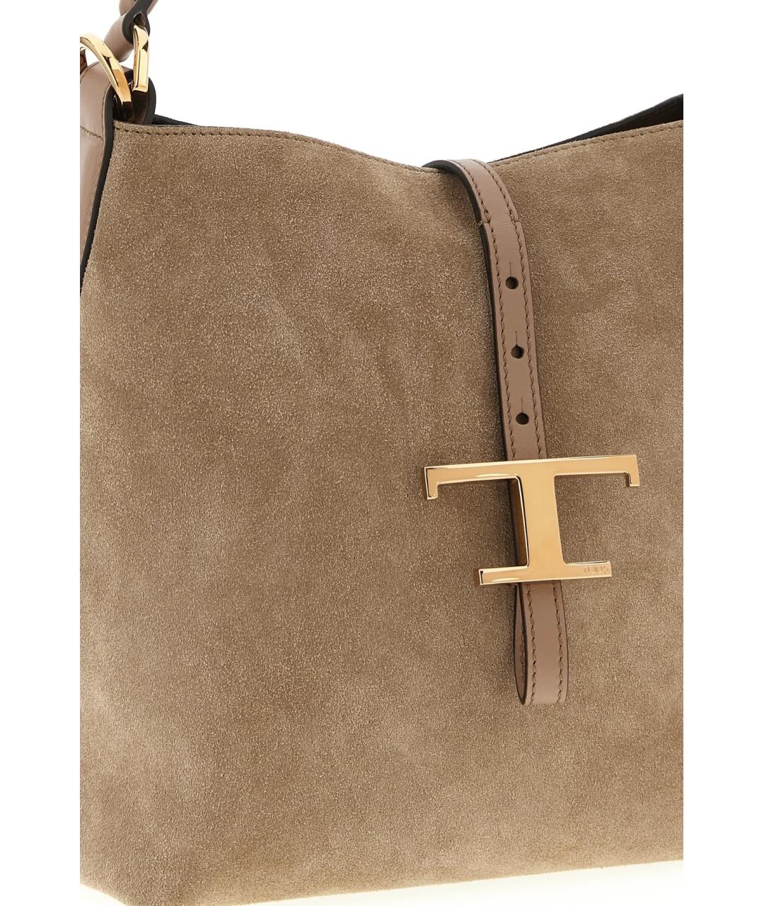 TOD'S Коричневая замшевая сумка с короткими ручками, фото 2