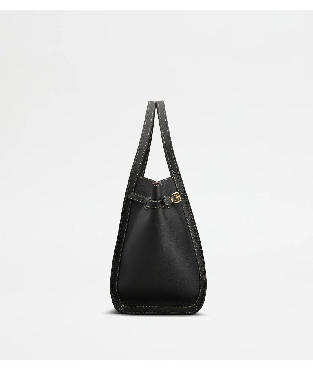 TOD'S Черная кожаная сумка тоут, фото 2