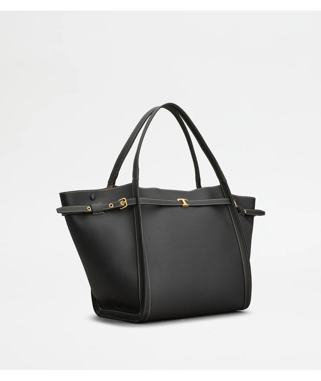 TOD'S Черная кожаная сумка тоут, фото 3