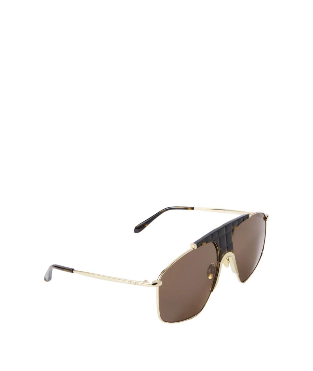 ALAIA Золотые металлические солнцезащитные очки, фото 2