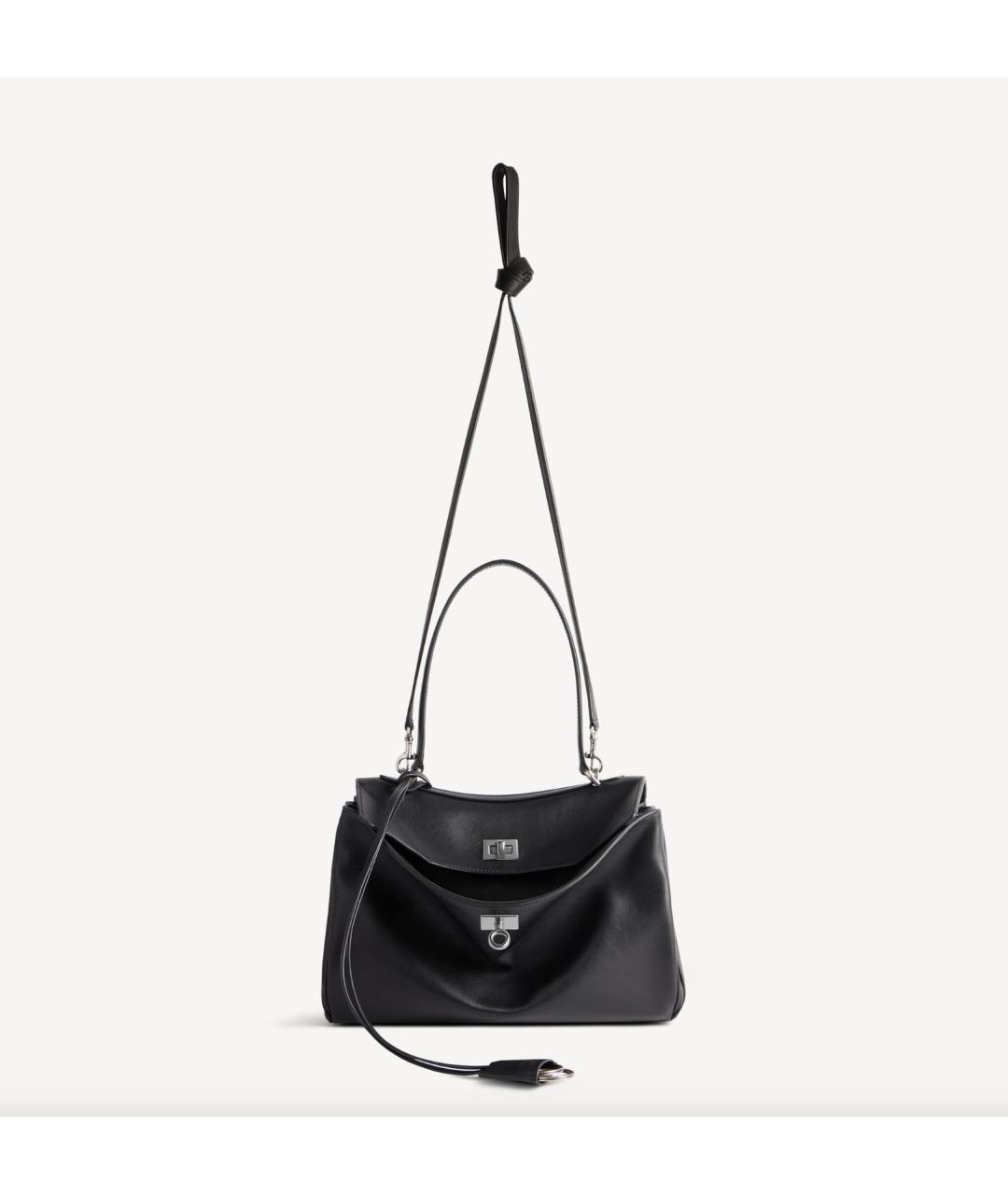 BALENCIAGA Черная кожаная сумка тоут, фото 4