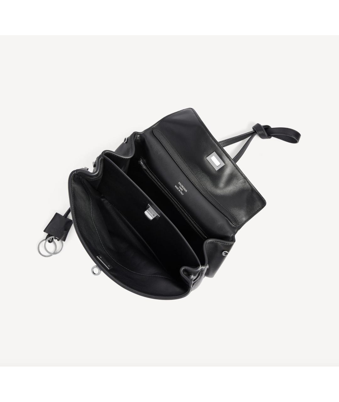 BALENCIAGA Черная кожаная сумка тоут, фото 5