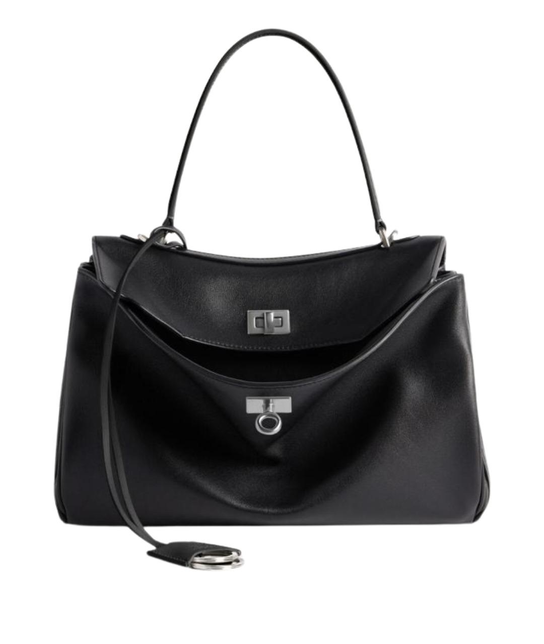 BALENCIAGA Черная кожаная сумка тоут, фото 1