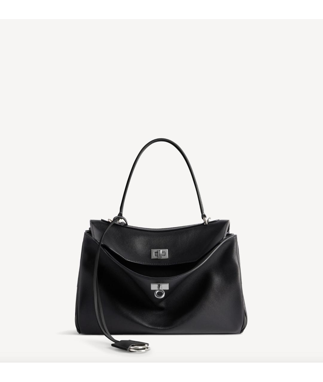 BALENCIAGA Черная кожаная сумка тоут, фото 8