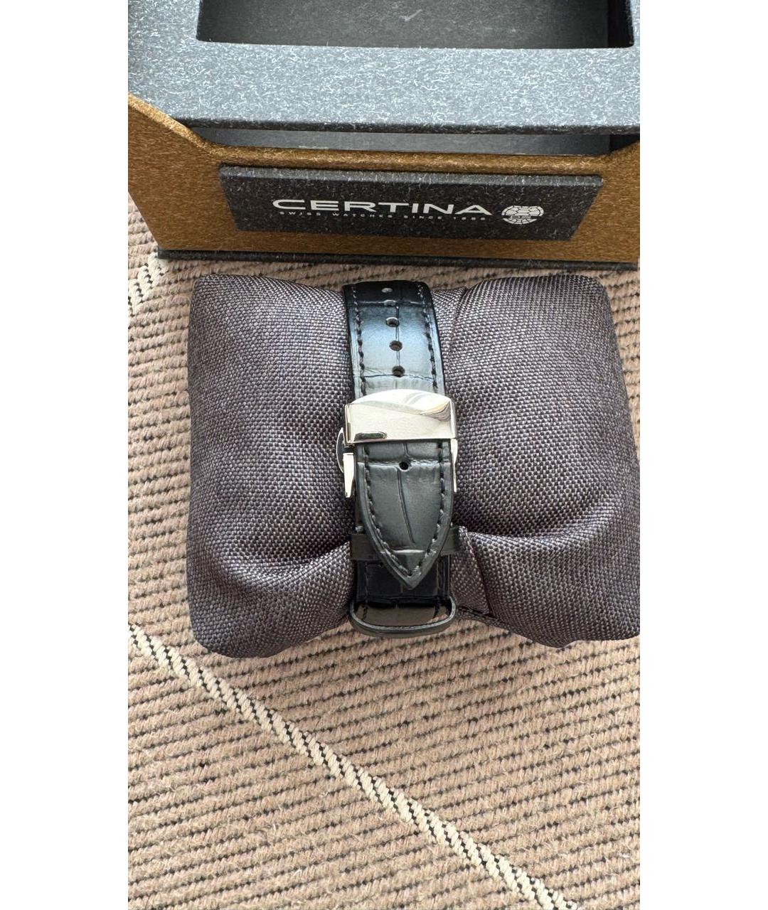 Certina Черные стальные часы, фото 6