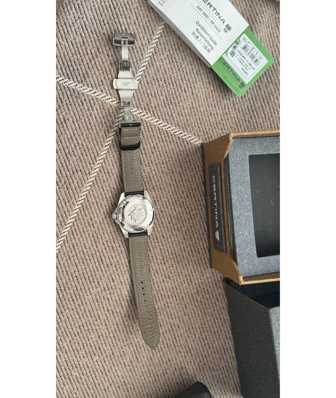 Certina Черные стальные часы, фото 4