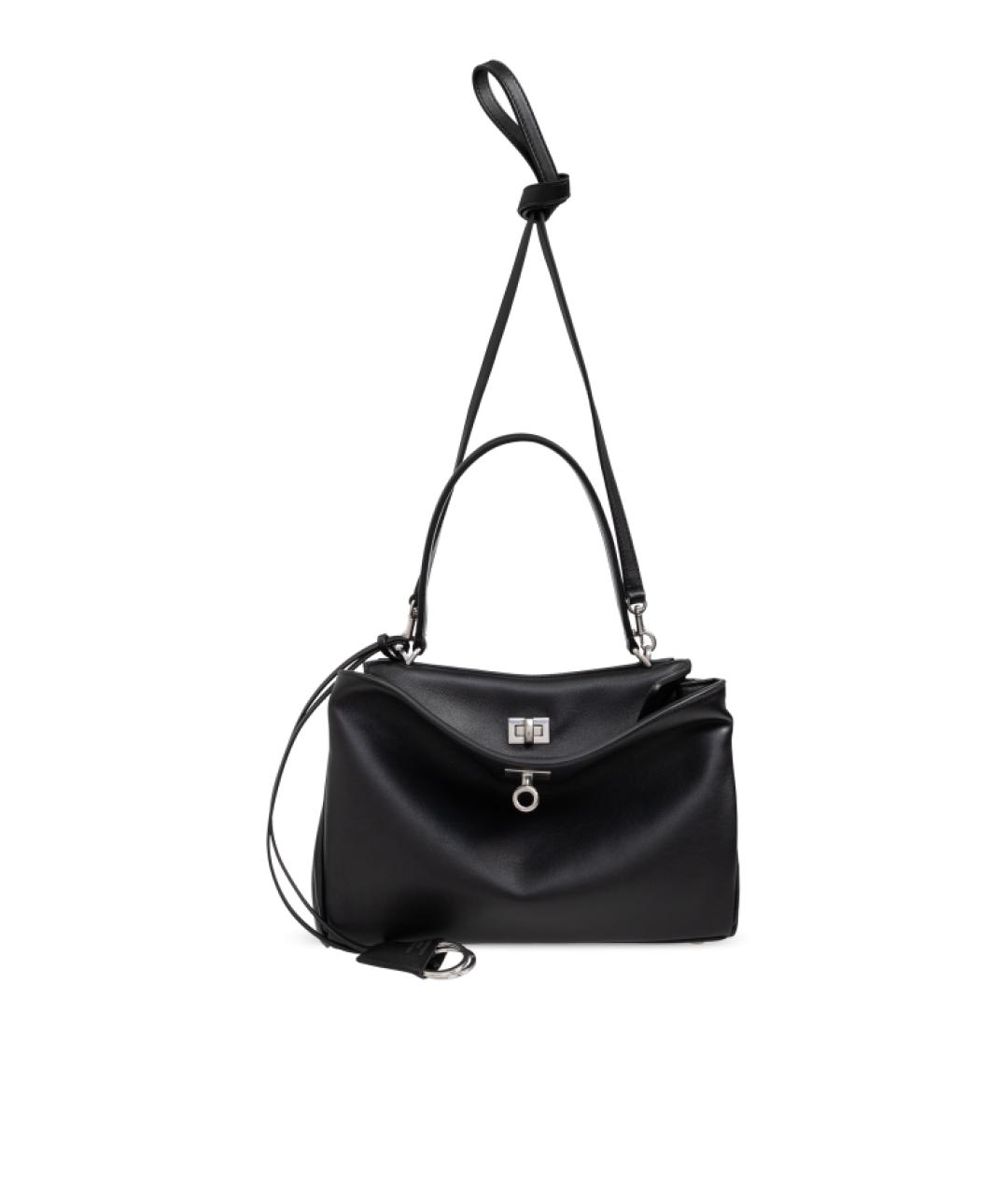 BALENCIAGA Черная кожаная сумка тоут, фото 1
