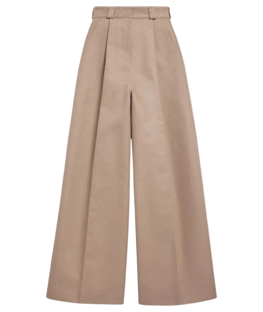 BALENCIAGA Бежевые хлопковые брюки широкие, фото 1