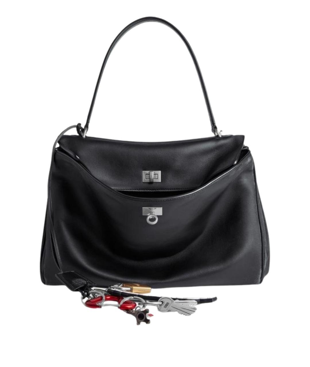 BALENCIAGA Черная кожаная сумка с короткими ручками, фото 1