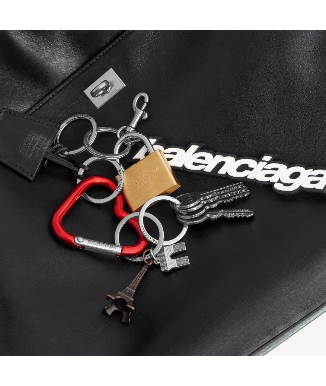BALENCIAGA Черная кожаная сумка с короткими ручками, фото 6