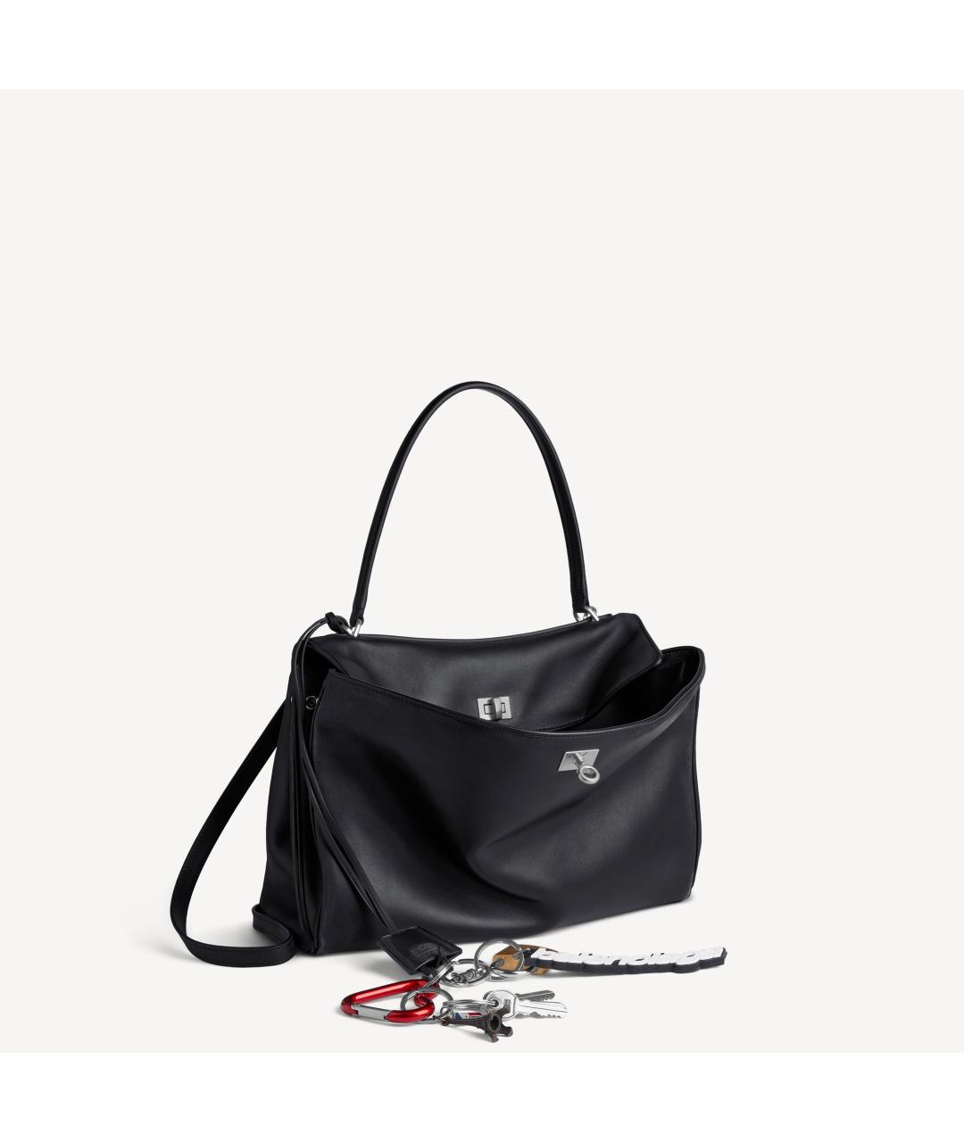 BALENCIAGA Черная кожаная сумка с короткими ручками, фото 2