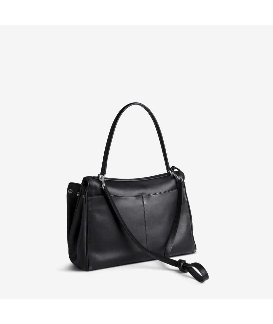 BALENCIAGA Черная кожаная сумка с короткими ручками, фото 3