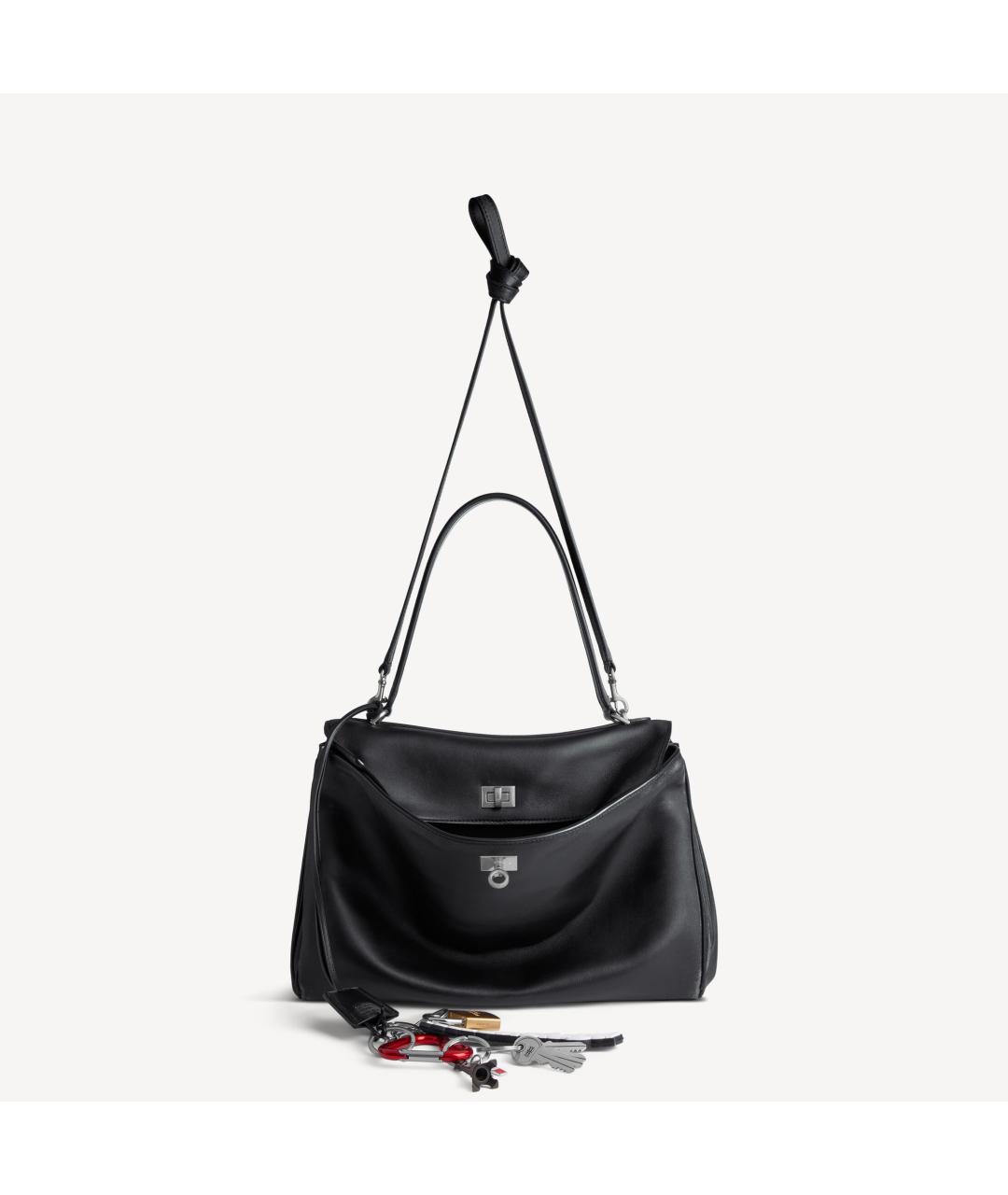 BALENCIAGA Черная кожаная сумка с короткими ручками, фото 4