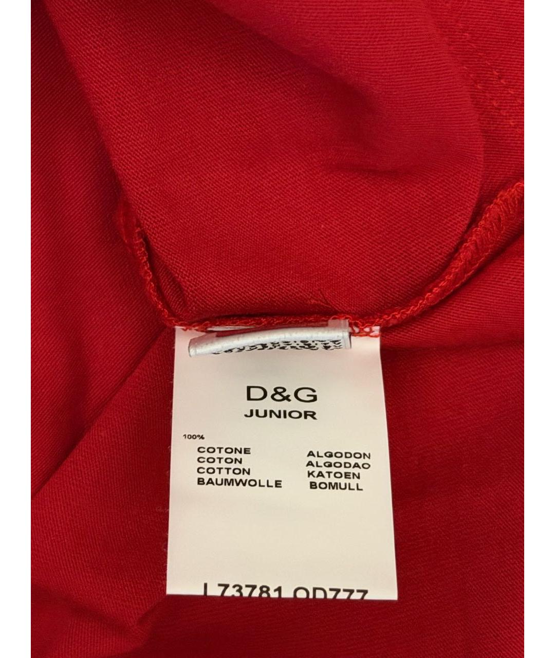 DOLCE & GABBANA KIDS Красная хлопковая детская футболка, фото 6