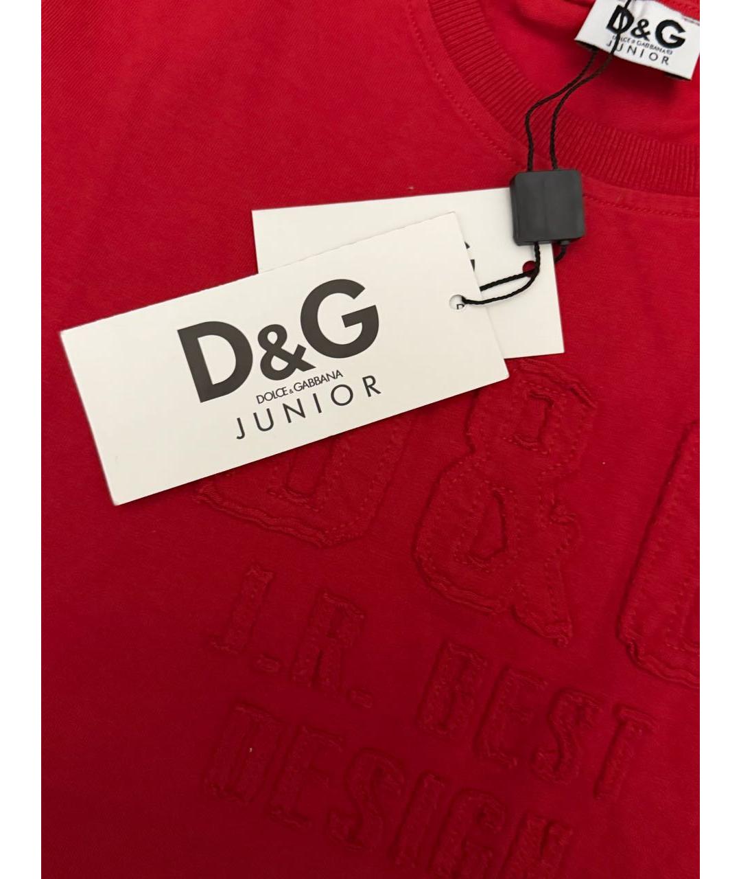 DOLCE & GABBANA KIDS Красная хлопковая детская футболка, фото 3