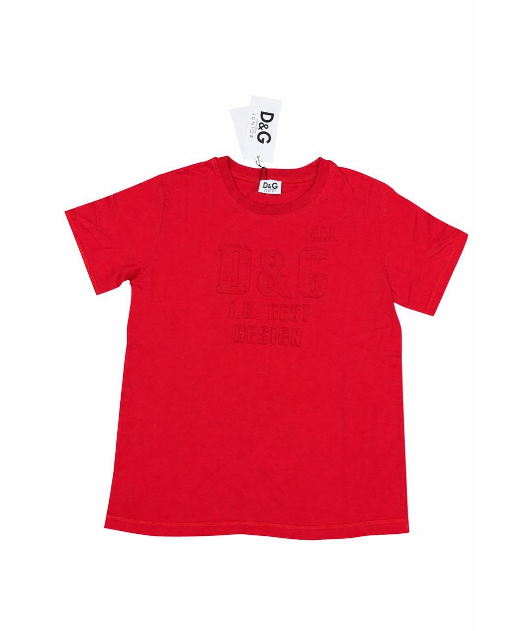 DOLCE & GABBANA KIDS Красная хлопковая детская футболка, фото 9