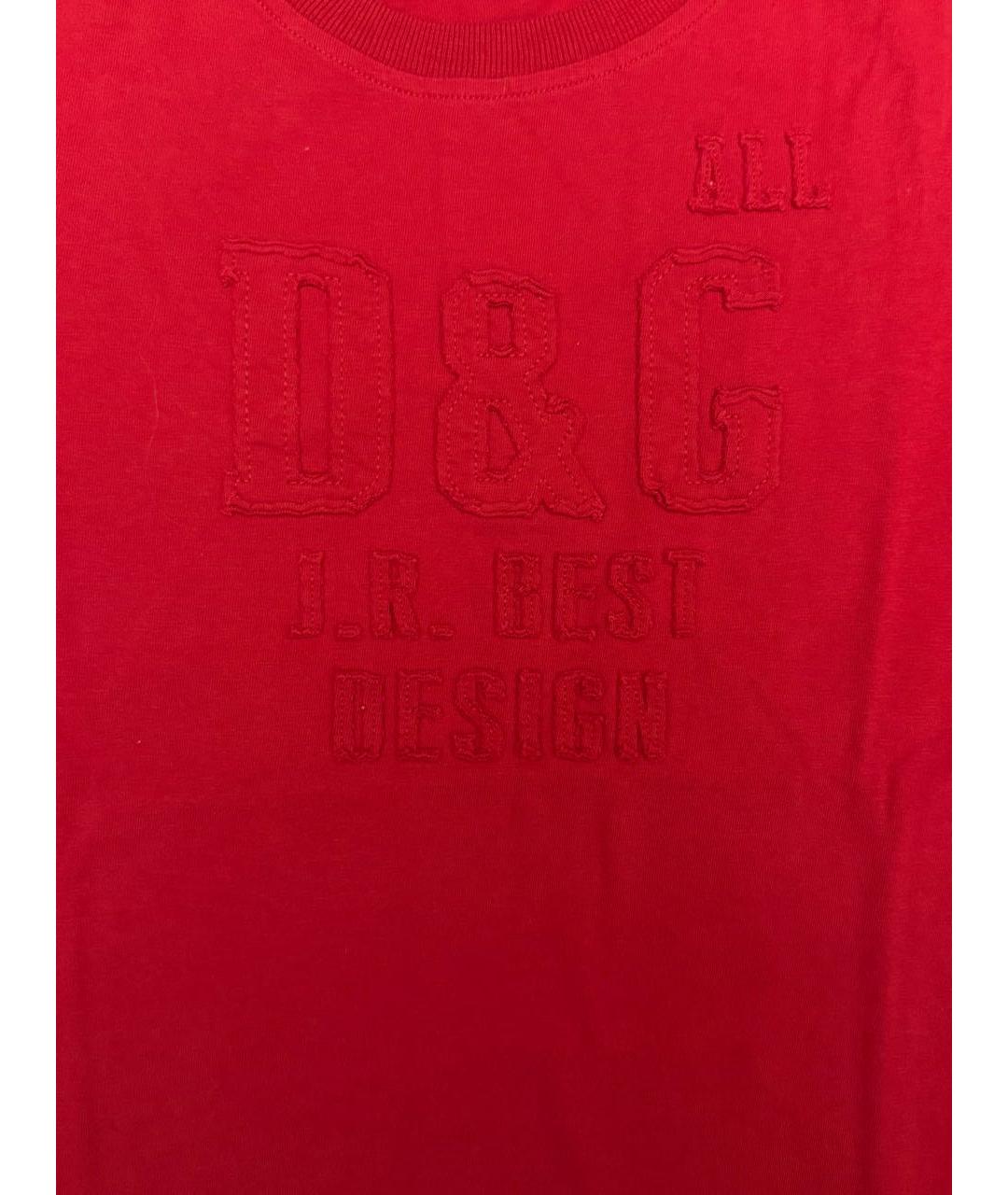 DOLCE & GABBANA KIDS Красная хлопковая детская футболка, фото 4