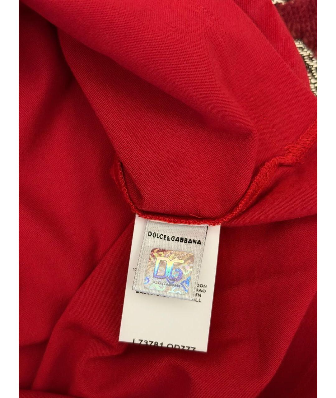 DOLCE & GABBANA KIDS Красная хлопковая детская футболка, фото 5