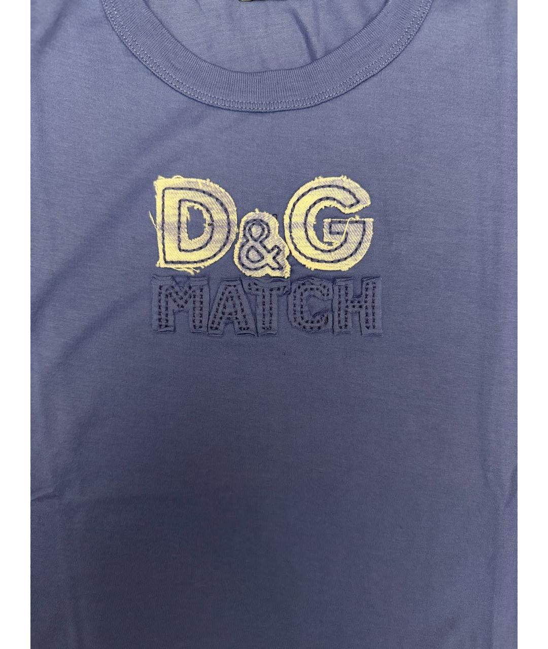 DOLCE & GABBANA KIDS Синяя хлопковая детская футболка, фото 4