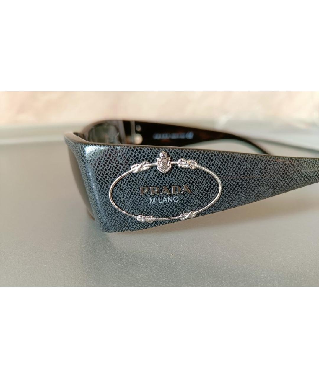 PRADA Антрацитовые пластиковые солнцезащитные очки, фото 4