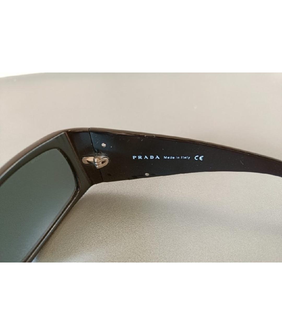 PRADA Антрацитовые пластиковые солнцезащитные очки, фото 7