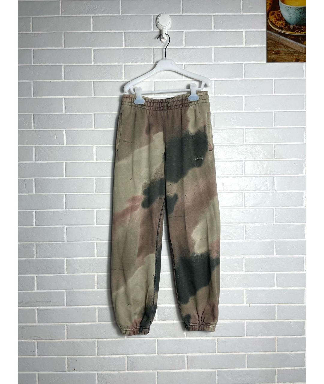 OFF-WHITE Мульти хлопковые повседневные брюки, фото 8