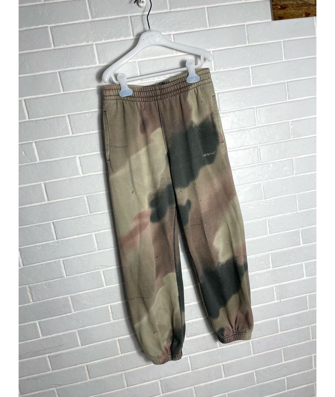 OFF-WHITE Мульти хлопковые повседневные брюки, фото 2