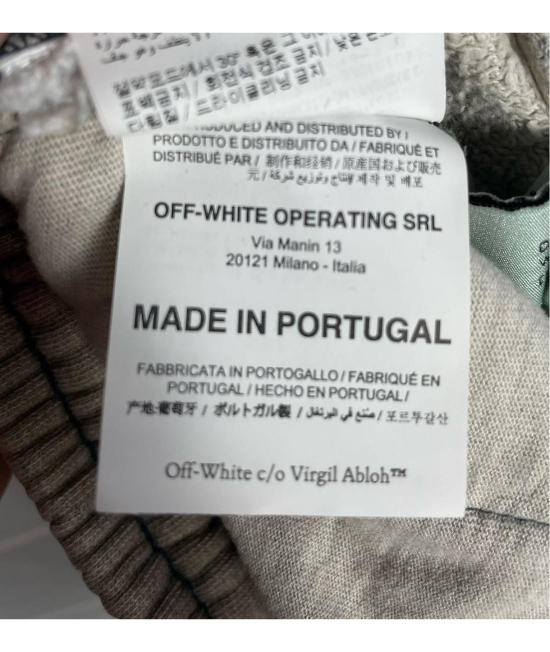 OFF-WHITE Мульти хлопковые повседневные брюки, фото 6