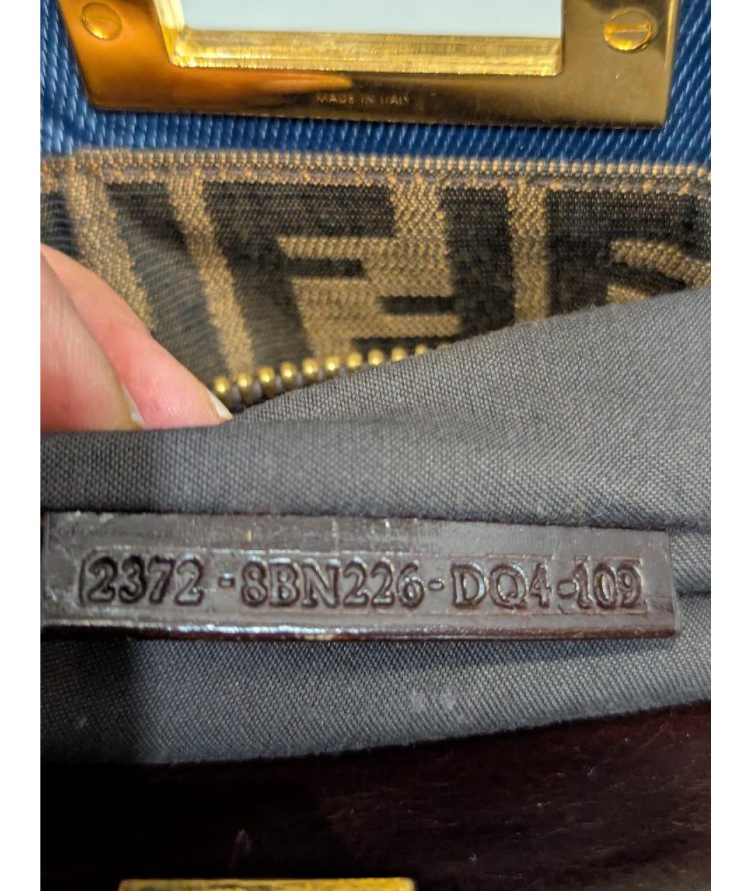 FENDI Синяя деним сумка с короткими ручками, фото 9