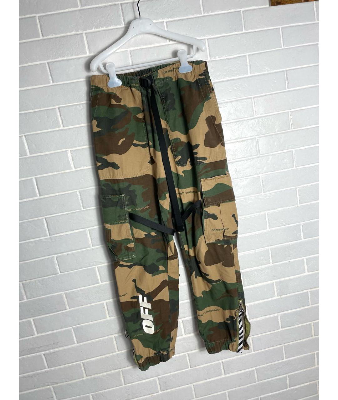 OFF-WHITE Мульти хлопковые повседневные брюки, фото 2