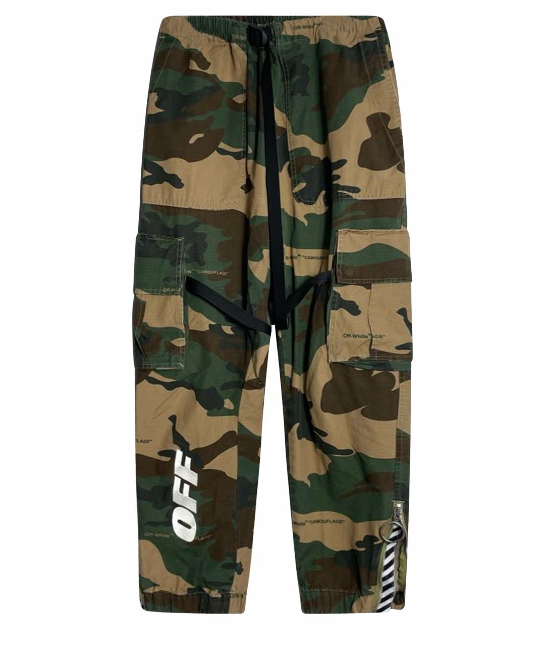 OFF-WHITE Мульти хлопковые повседневные брюки, фото 1