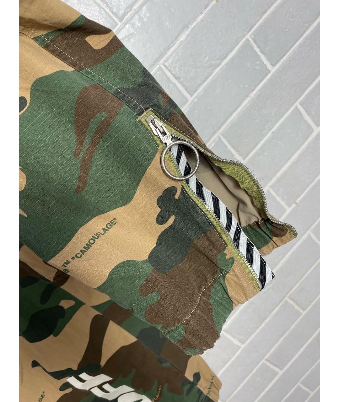 OFF-WHITE Мульти хлопковые повседневные брюки, фото 7