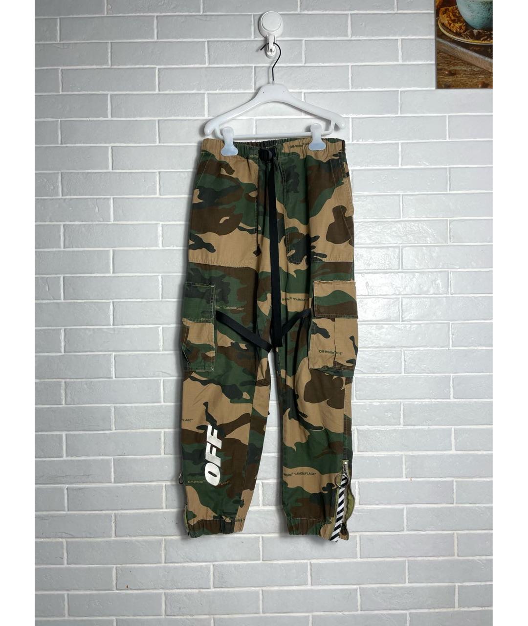 OFF-WHITE Мульти хлопковые повседневные брюки, фото 9