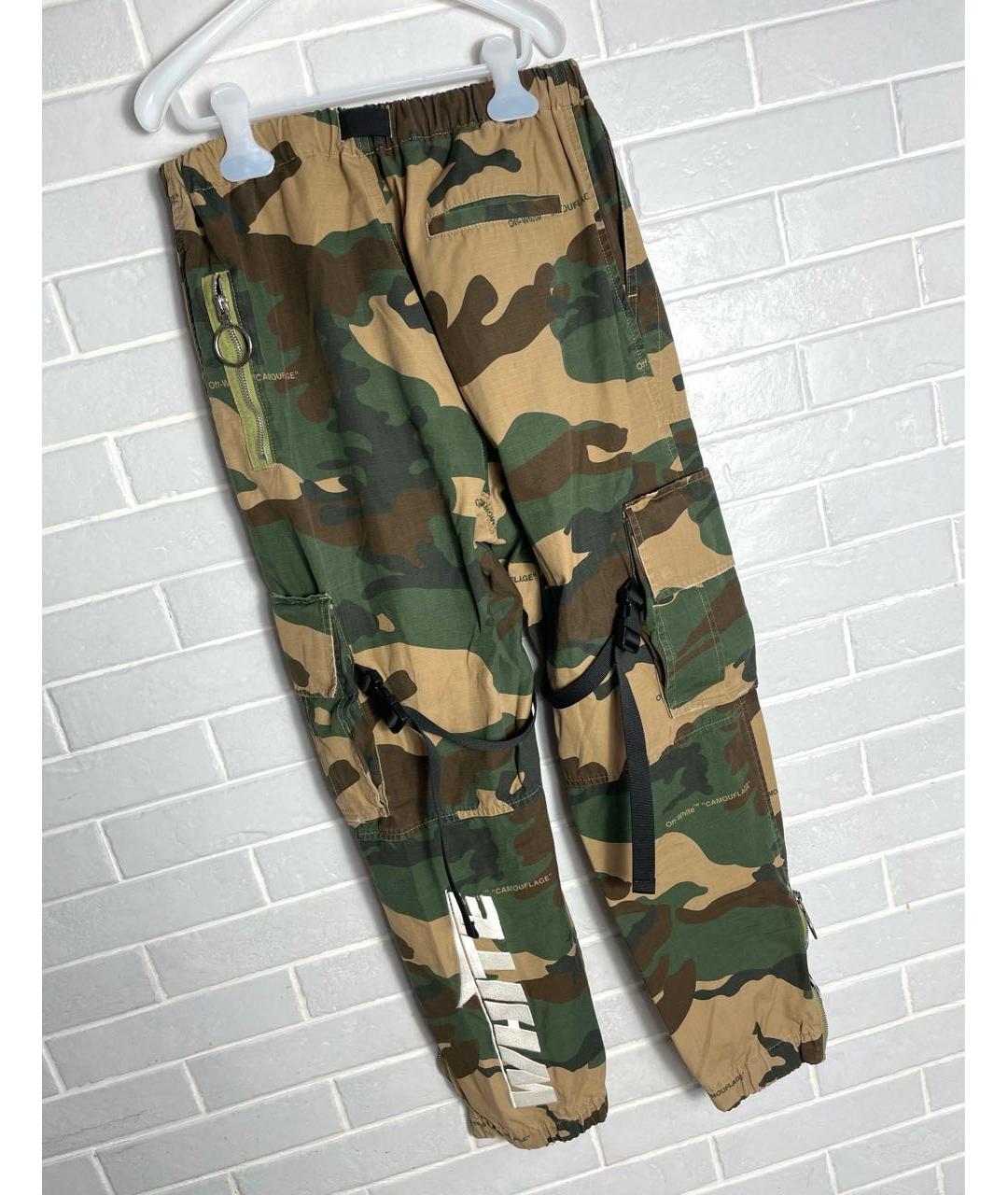 OFF-WHITE Мульти хлопковые повседневные брюки, фото 3