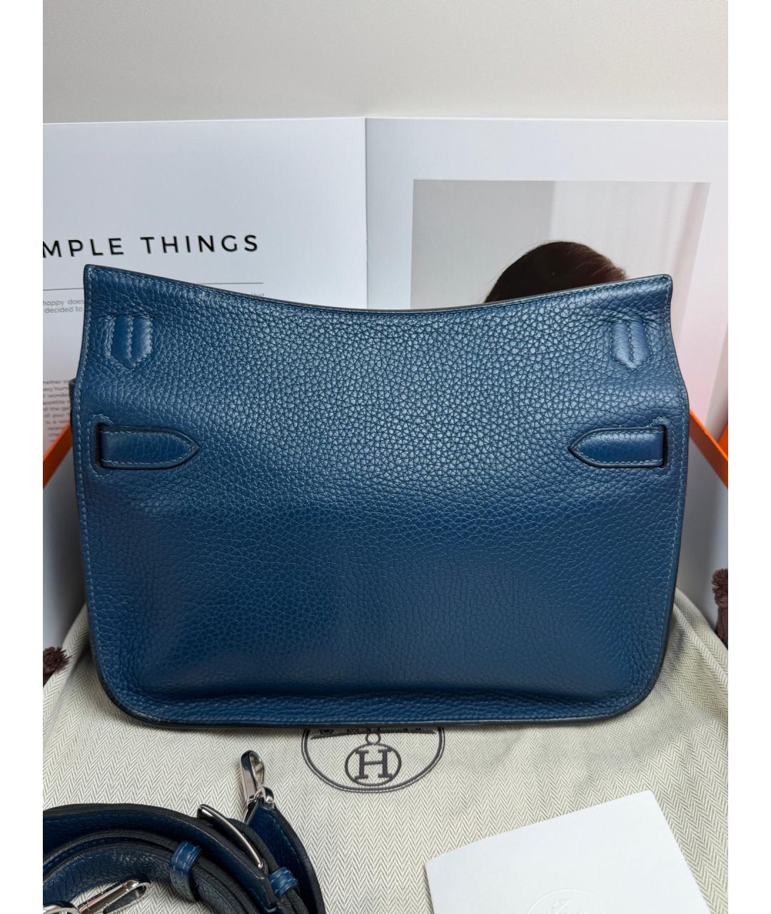 HERMES Синяя кожаная сумка через плечо, фото 3
