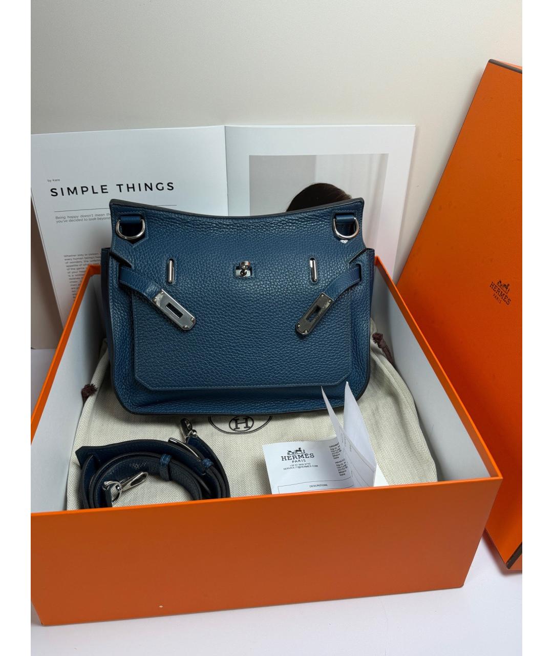 HERMES Синяя кожаная сумка через плечо, фото 2