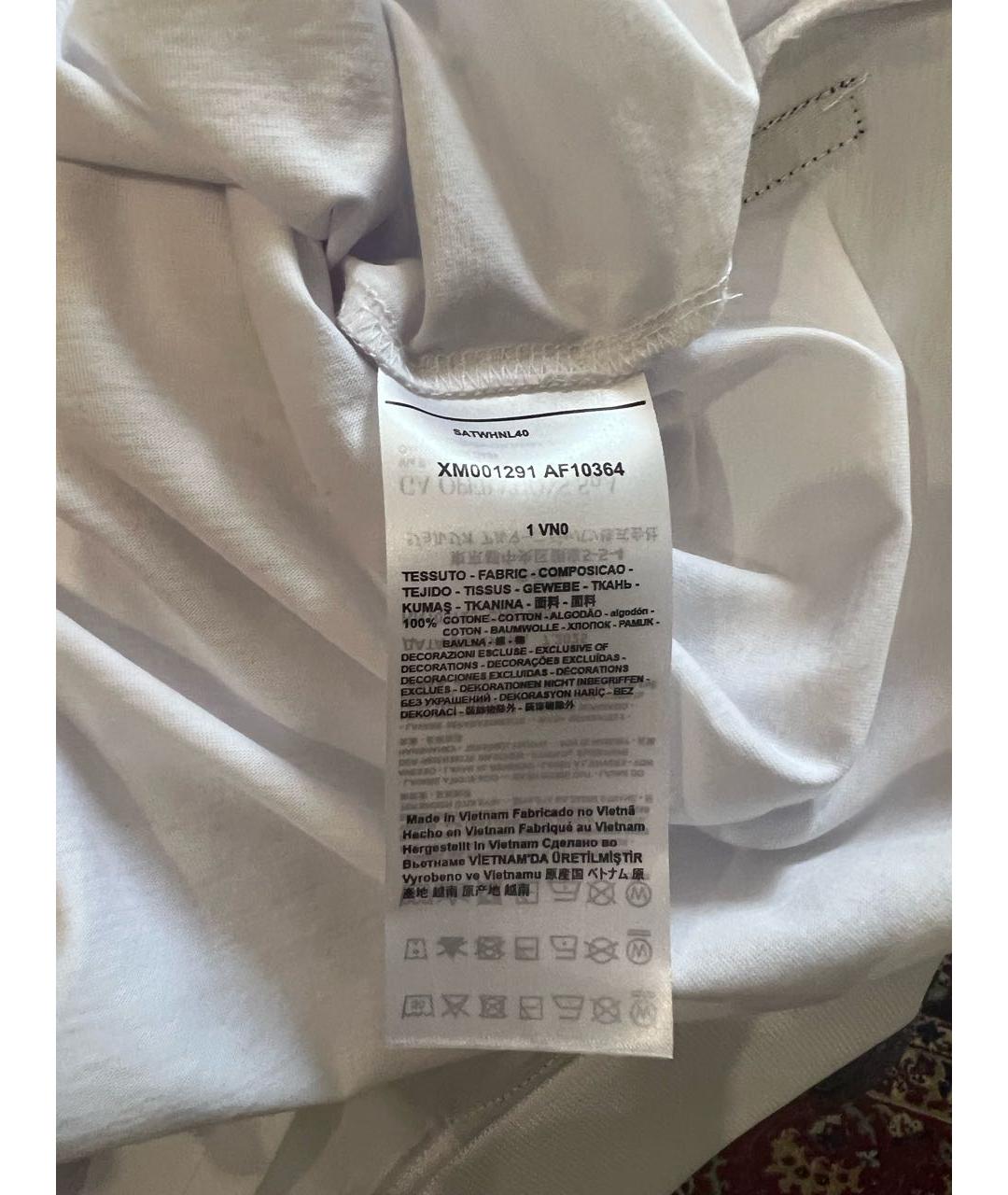 EMPORIO ARMANI Белое хлопко-эластановое поло с коротким рукавом, фото 5